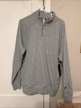 Fabletics Men's Medium Grey Quarter-Zip Pullover Sweater